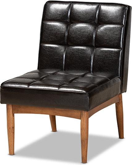 Wholesale Interiors Dining Chairs - Sanford Mid-Century Dining Chair Dark Brown & Walnut Brown