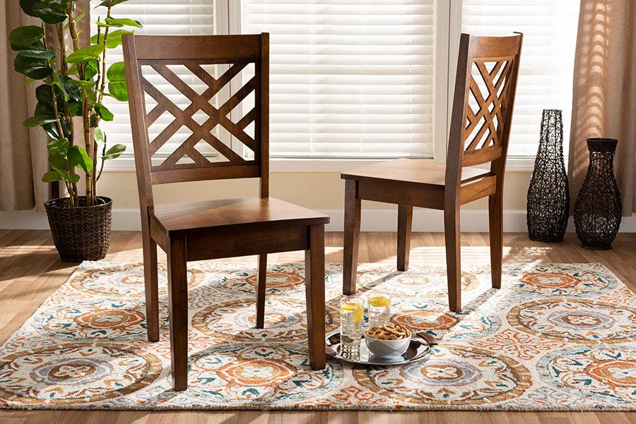 Wholesale Interiors Dining Chairs - Caron Walnut Brown Finished Wood 2-Piece Dining Chair Set