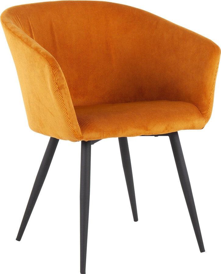 Lumisource Accent Chairs - Corazza Contemporary Accent Chair In Black Metal & Yellow Corduroy