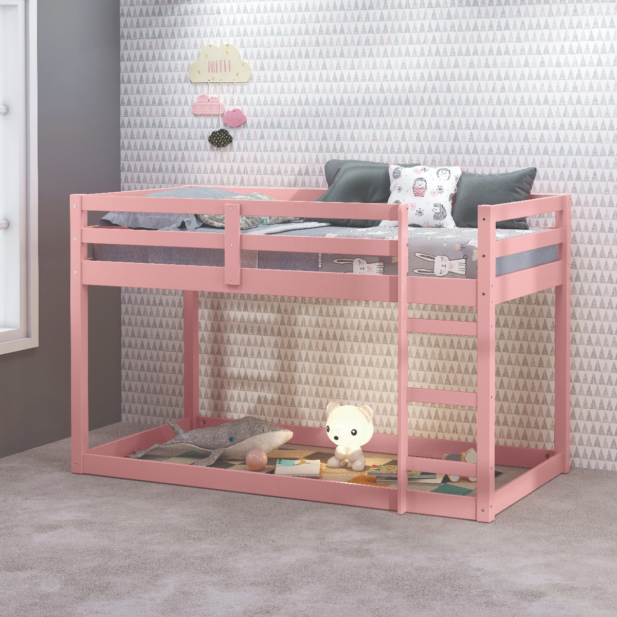 ACME Beds - ACME Gaston II Twin Loft Bed, Pink Finish