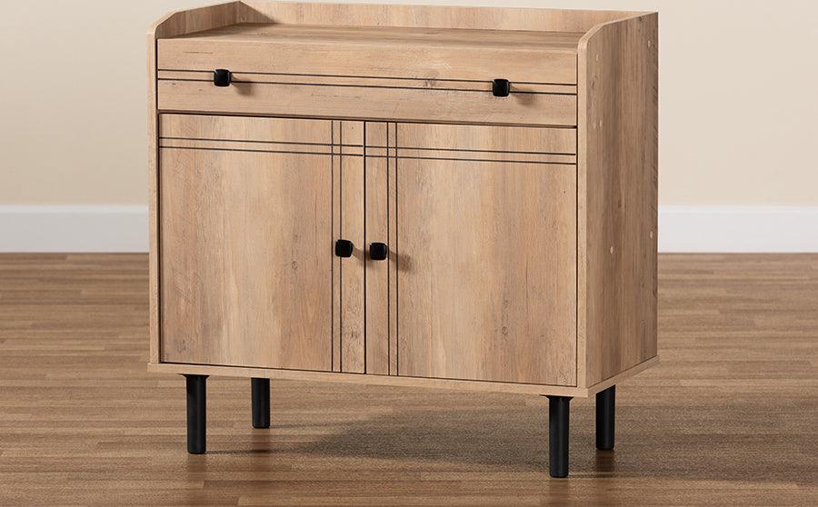 Wholesale Interiors Buffets & Sideboards - Patterson Modern and Contemporary Oak Brown Finished Wood 2-Door Kitchen Storage Cabinet