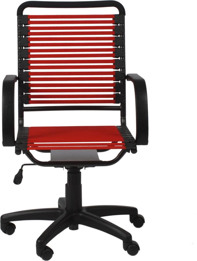 Euro Style Task Chairs - Bungie Flat High Back Office Chair in Red Red