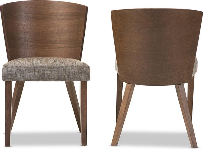 Wholesale Interiors Dining Chairs - Sparrow Brown and "Gravel" Wood Modern Dining Chair (Set of 2)