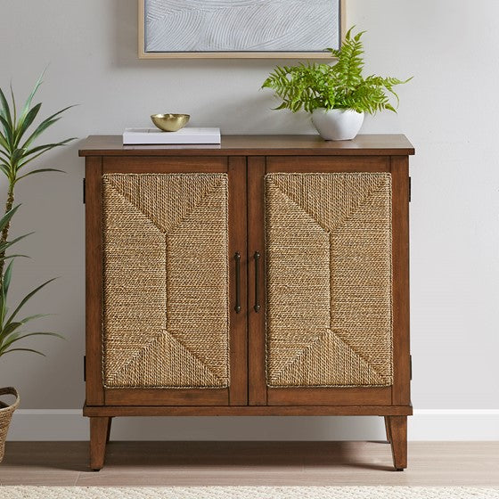 Olliix.com Chest of Drawers - Handcrafted Seagrass 2-Door Accent chest Natural