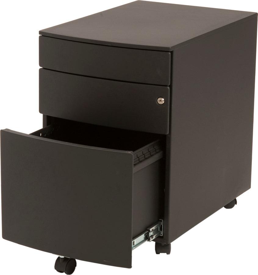 Euro Style File Cabinets - Floyd 3 Drawer File Cabinet in Black