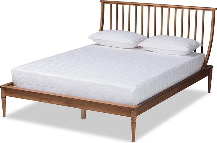 Wholesale Interiors Beds - Abel Queen Size Platform Bed Walnut Brown
