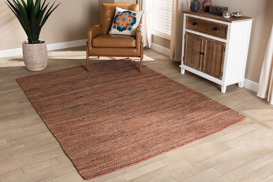 Wholesale Interiors Indoor Rugs - Flamings Modern and Contemporary Rust Handwoven Hemp Area Rug