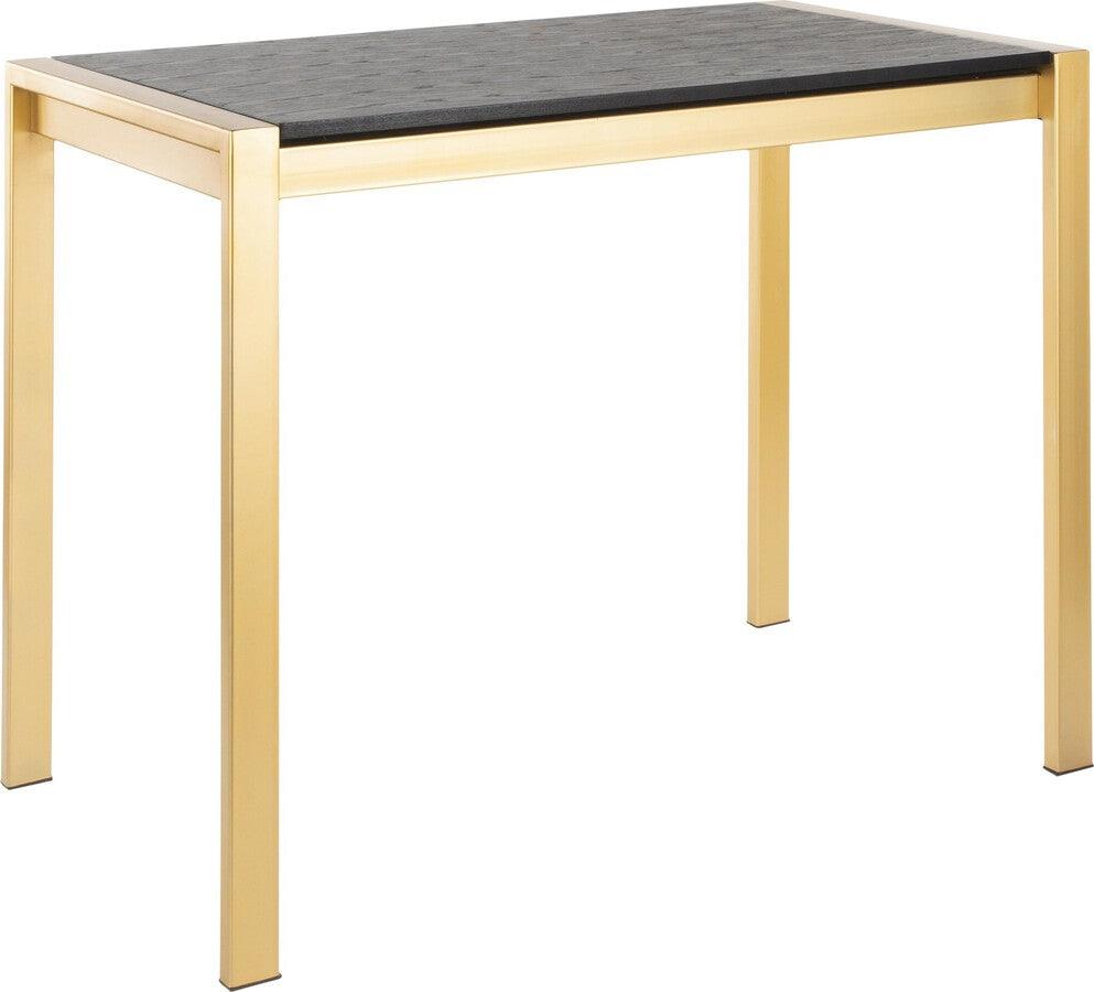 Lumisource Bar Tables - Fuji Contemporary Counter Table in Gold Metal and Black Wood Grain Top