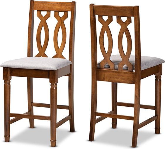 Wholesale Interiors Barstools - Darcie Bar Stool Gray & Walnut Brown (Set of 2)