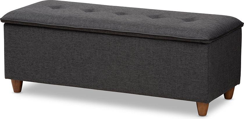Wholesale Interiors Ottomans & Stools - Marlisa Mid-Century Ottoman Dark Gray