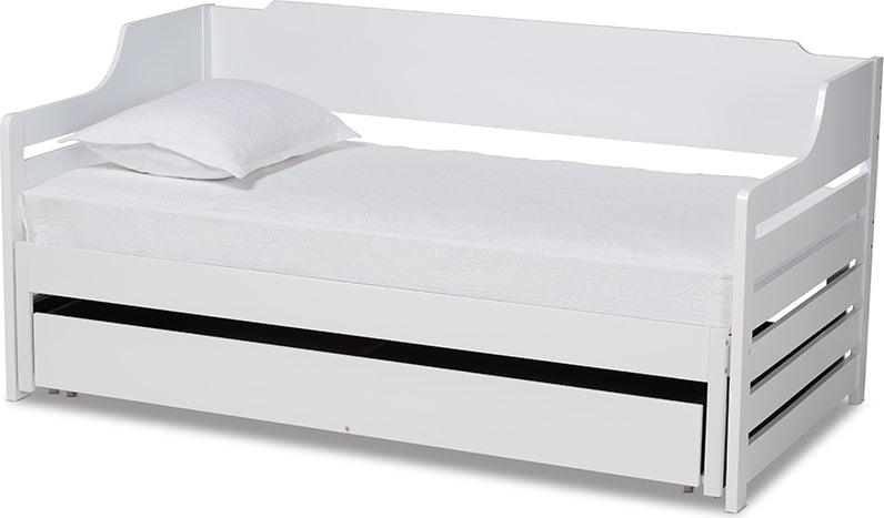 Wholesale Interiors Daybeds - Jameson White Finished Expandable Twin Size to King Size Daybed with Storage Drawer