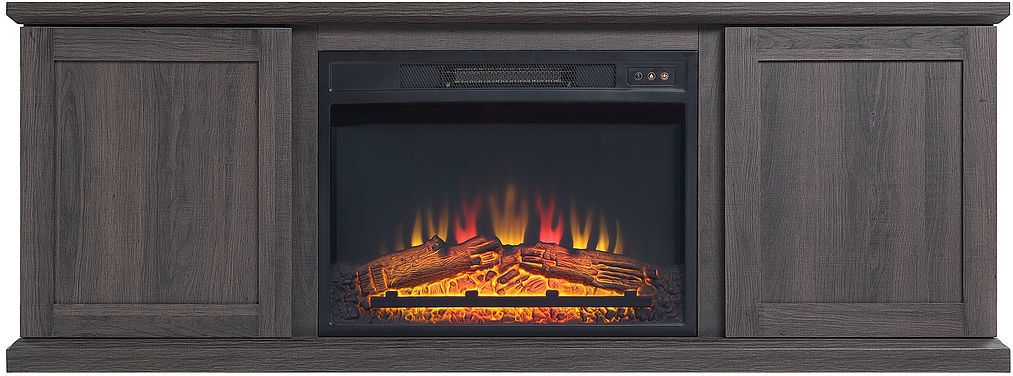 Manhattan Comfort Fireplaces - Franklin Fireplace in Heavy Brown