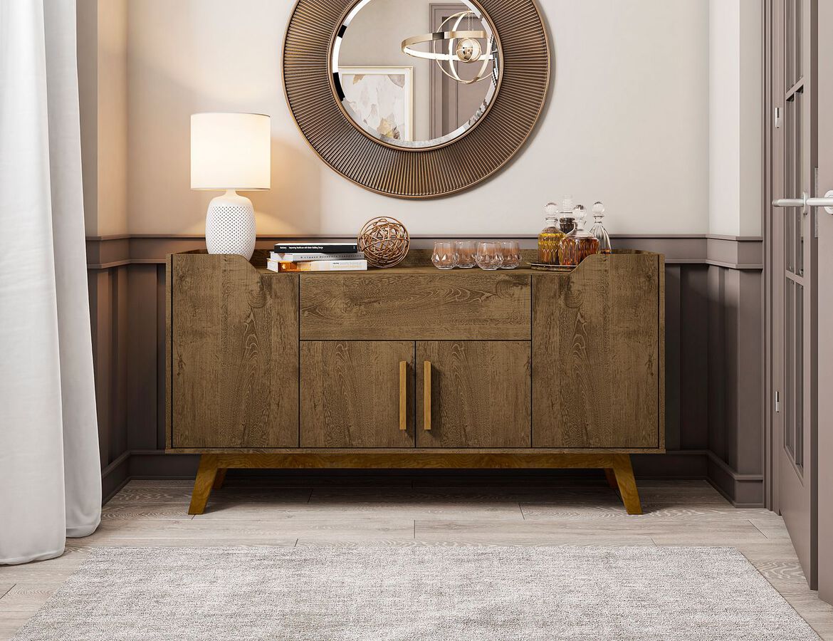 Manhattan Comfort Buffets & Cabinets - Addie 53.54 Sideboard in Rustic Brown