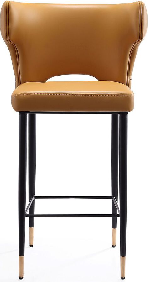Manhattan Comfort Barstools - Holguin 37" Counter Stool with Tufted Back Buttons in Saddle