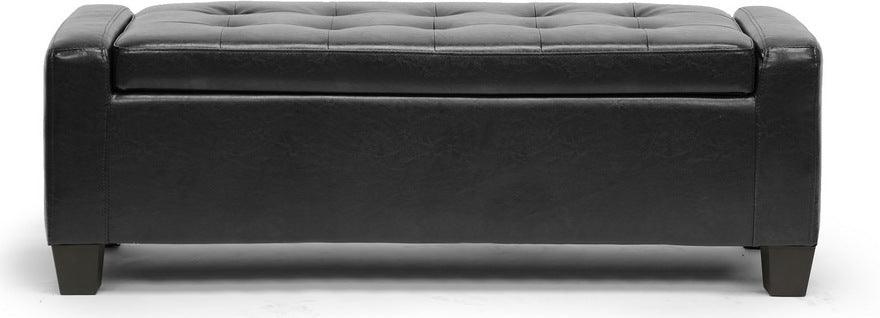 Wholesale Interiors Ottomans & Stools - Manchester Black Ottoman