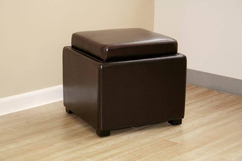 Wholesale Interiors Ottomans & Stools - Dark Brown Tate Storage Ottoman