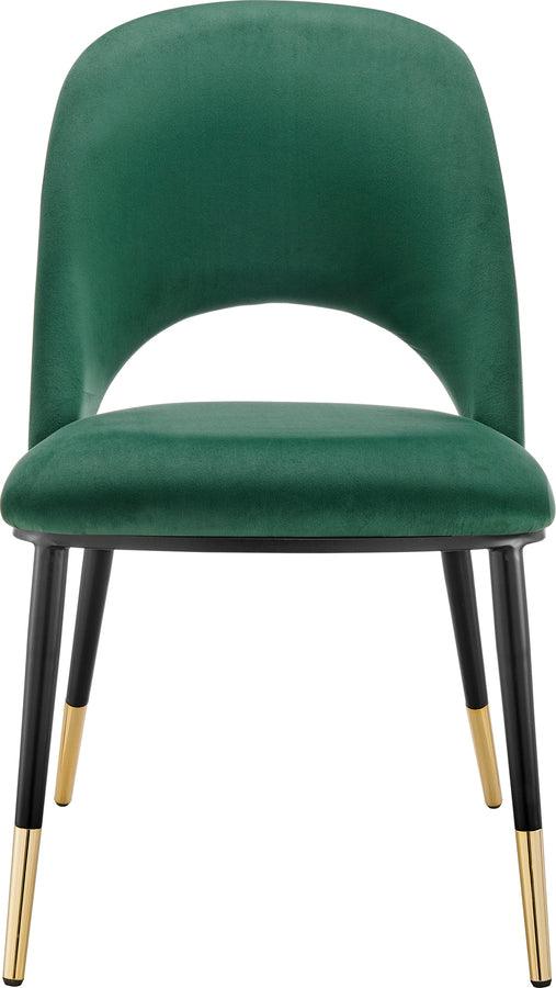 Euro Style Accent Chairs - Alby Side Chair in Olive Green with Black Legs - Set of 2