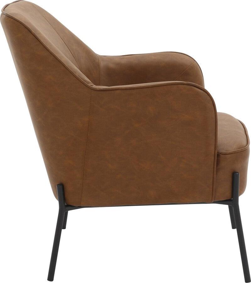 Lumisource Accent Chairs - Daniella Contemporary Accent Chair In Black Metal & Camel Faux Leather