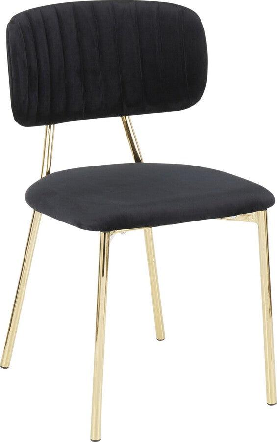 Lumisource Accent Chairs - Bouton Contemporary/Glam Chair In Gold Metal & Black Velvet (Set of 2)