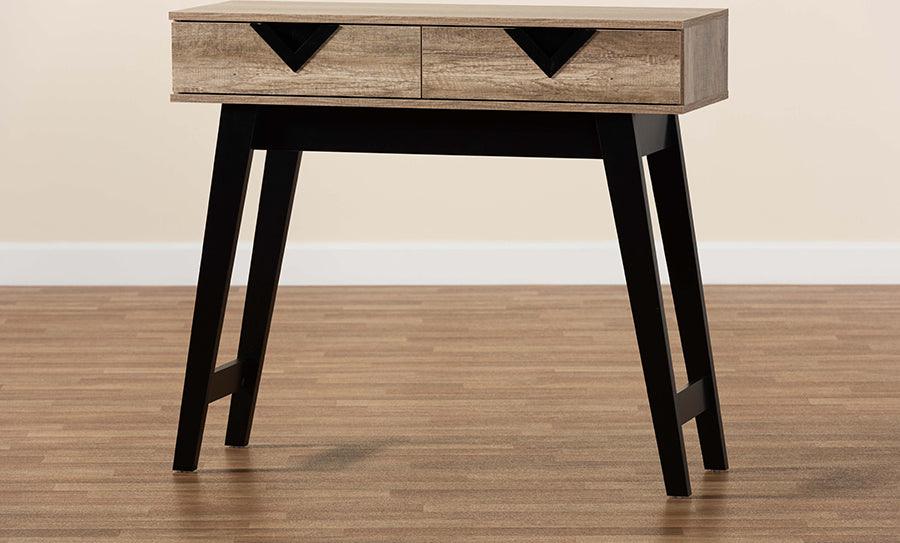 Wholesale Interiors Consoles - Wales Modern and Contemporary Light Brown Finished Wood 2-Drawer Console Table