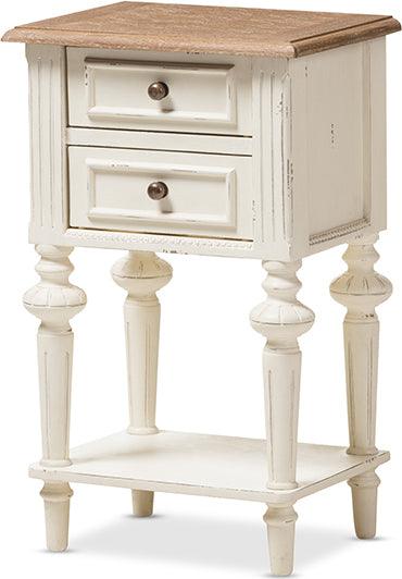 Wholesale Interiors Nightstands & Side Tables - Marquetterie Nightstand White/Natural