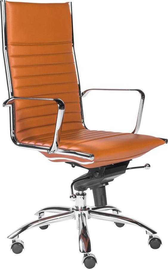 Euro Style Task Chairs - Dirk High Back Office Chair Cognac