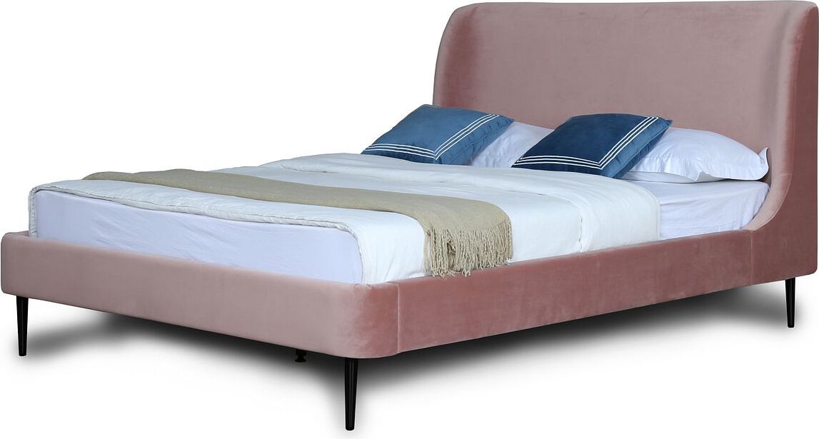 Manhattan Comfort Beds - Heather Full-Size Bed in Blush and Black Legs