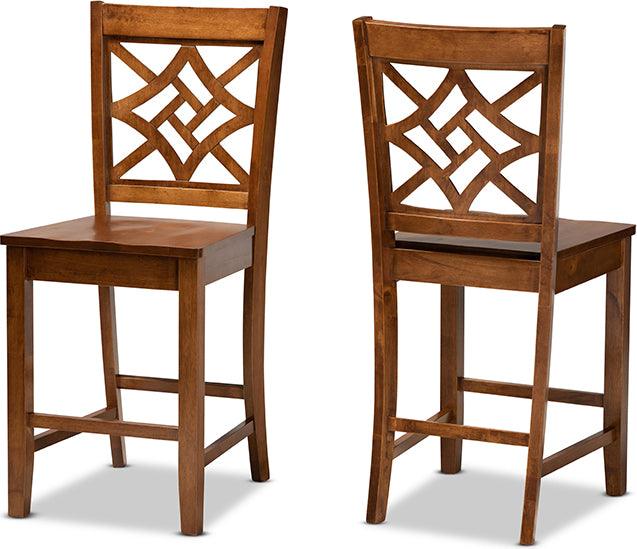 Wholesale Interiors Barstools - Nicolette Bar Stool Walnut Brown (Set of 2)
