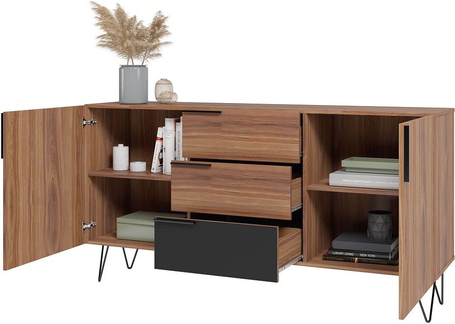 Manhattan Comfort Buffets & Cabinets - Beekman 62.99 Sideboard in Brown and Black