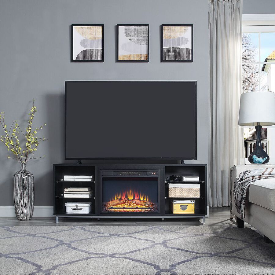 Manhattan Comfort Fireplaces - Brighton Fireplace in Onyx