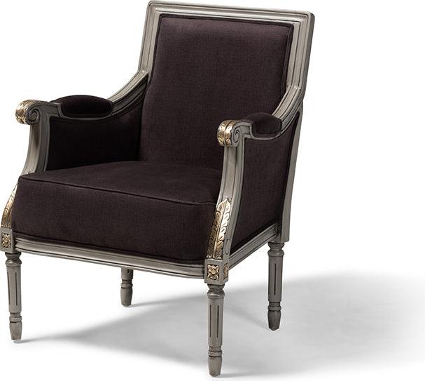Wholesale Interiors Accent Chairs - Georgette 27.6" Accent Chair Brown & Gray & Gold