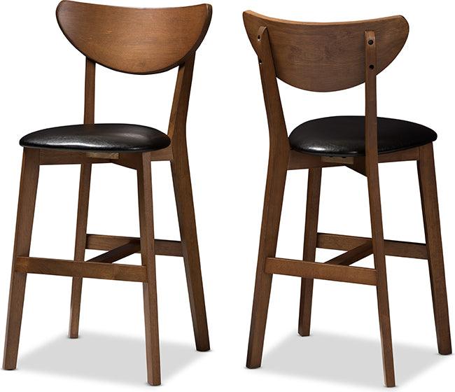 Wholesale Interiors Barstools - Eline Bar Stool Black & Walnut Brown (Set of 2)