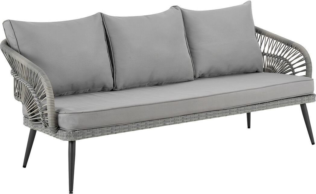 Manhattan Comfort Outdoor Conversation Sets - Riviera Patio 5- Person Conversation Set with Coffee Table with Grey Cushions