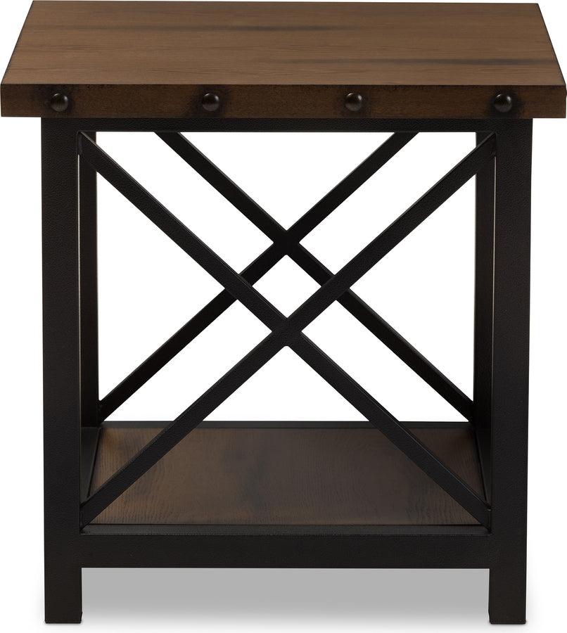 Wholesale Interiors Side & End Tables - Herzen Style Antique Black Metal Occasional End Table