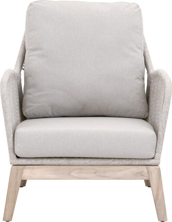 Essentials For Living Outdoor Chairs - Loom Outdoor Club Chair - Taupe and White-Gray Teak