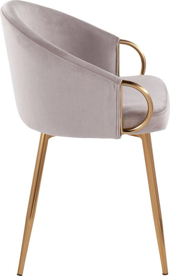 Lumisource Accent Chairs - Claire Contemporary/Glam Chair In Gold Metal & Silver Velvet