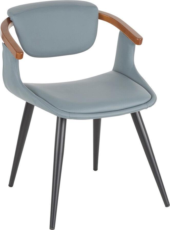 Lumisource Dining Chairs - Oracle Chair 29" Gray PU & Walnut Bamboo