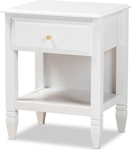 Wholesale Interiors Nightstands & Side Tables - Naomi Nightstand White & Gold