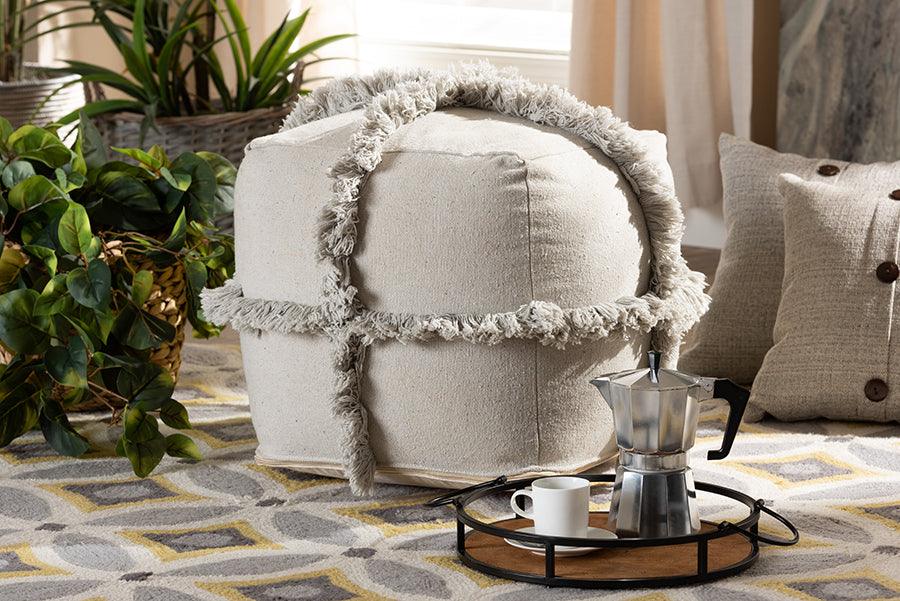 Wholesale Interiors Ottomans & Stools - Alfro Moroccan Ottoman Gray