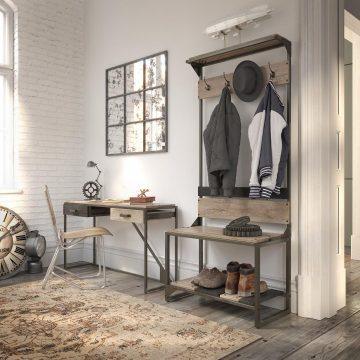 Bush Business Furniture Shoe Storage - Shoe Storage Bench Rustic Gray & Charred Wood