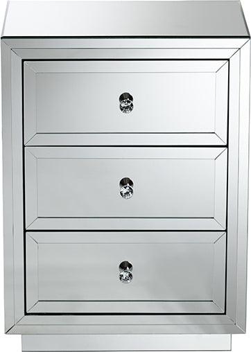 Wholesale Interiors Nightstands & Side Tables - Lina Nightstand Silver
