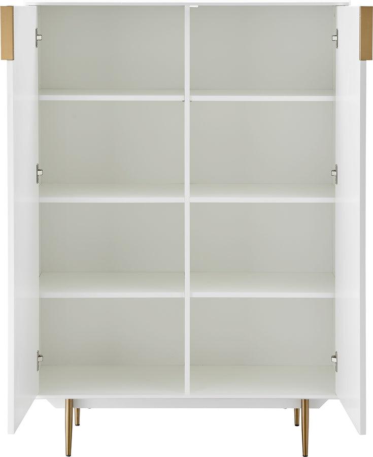 Euro Style Buffets & Cabinets - Norna 40" Cabinet in Matte White with Brass Legs