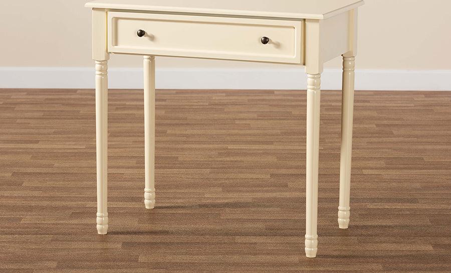 Wholesale Interiors Consoles - Mahler Classic and Traditional White Finished Wood 1-Drawer Console Table