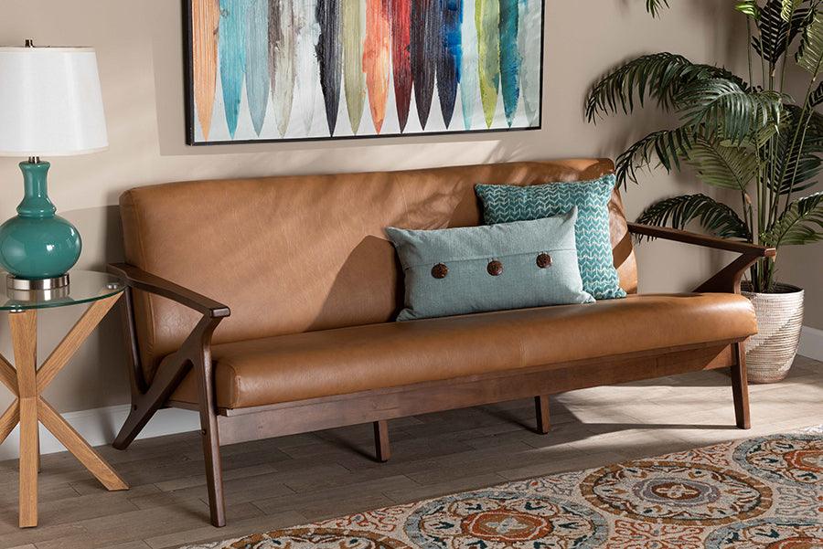 Wholesale Interiors Sofas & Couches - Bianca Faux Leather Effect Sofa Brown