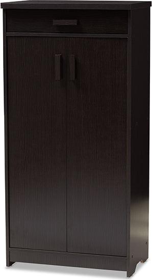 Wholesale Interiors Shoe Storage - Bienna Modern And Contemporary Wenge Brown Finished Shoe Cabinet