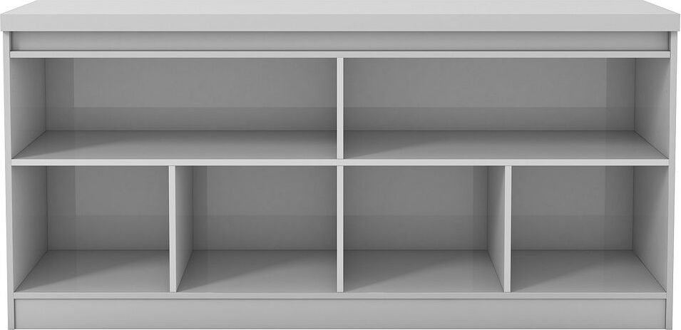 Manhattan Comfort Buffets & Sideboards - Viennese 62.99 in. 6- Shelf Buffet Cabinet with Mirrors in White Gloss