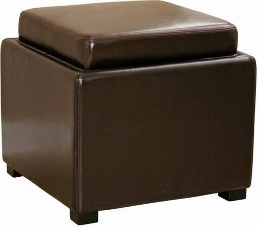 Wholesale Interiors Ottomans & Stools - Dark Brown Tate Storage Ottoman
