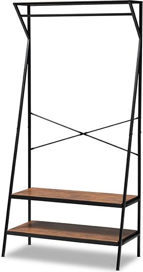 Wholesale Interiors Coat Hangers - Laima Vintage Rustic Industrial Distressed Wood and Black Metal Finished Entryway Coat Hanger