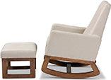 Wholesale Interiors Rocking Chairs - Yashiya Mid-century Retro Modern Light Beige Rocking Chair & Ottoman Set