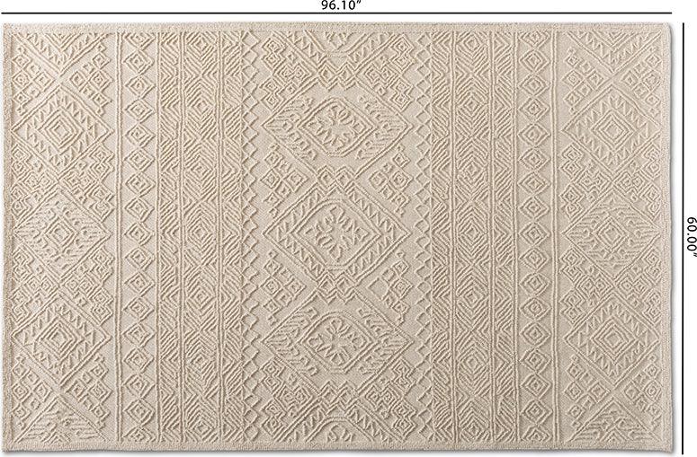 Wholesale Interiors Indoor Rugs - Linwood Modern and Contemporary Ivory Hand-Tufted Wool Area Rug